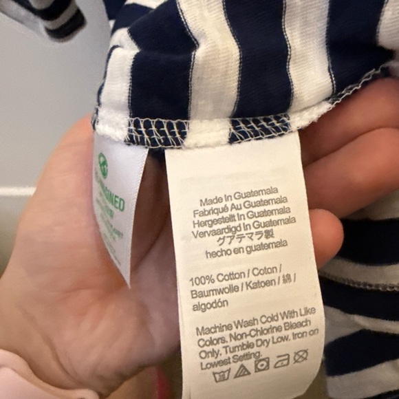 NWT! J. Crew Navy and Cream Striped Top - Picture 3 of 4